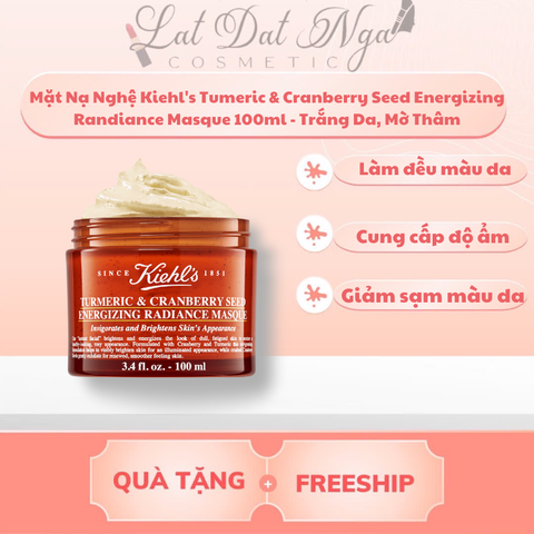 Mặt Nạ Nghệ Kiehl's Tumeric & Cranberry Seed Energizing Randiance Masque 100ml - Trắng Da, Mờ Thâm