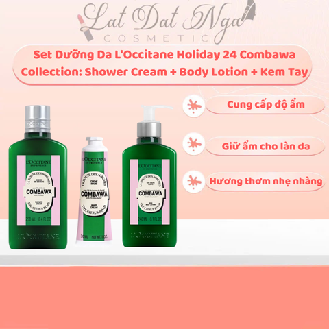Set Dưỡng Da L'Occitane Holiday 24 Combawa Collection: Shower Cream + Body Lotion + Kem Tay