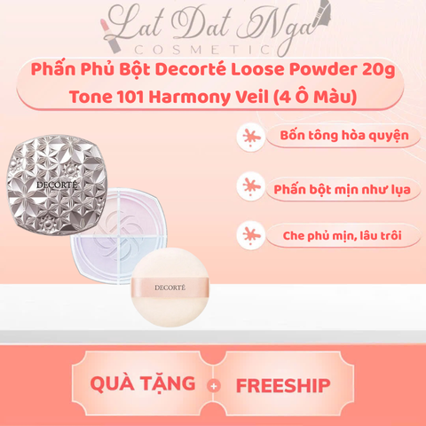 wed - Phấn Phủ Bột Decorté Loose Powder 20g Tone 101 Harmony Veil (4 Ô Màu)