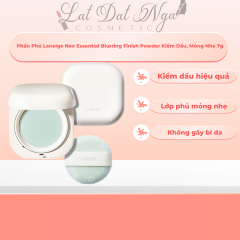 Phấn Phủ Laneige Neo Essential Blurring Finish Powder Kiềm Dầu, Mỏng Nhẹ 7g