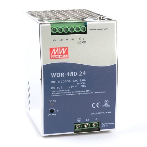 Nguồn Din Rail Meanwell WDR-480-24 (480W 24V 20A)