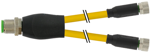 Đầu nối chữ Y Murrelektronik M12 male/M8 female 0° A-cod 7000-40821-6100030