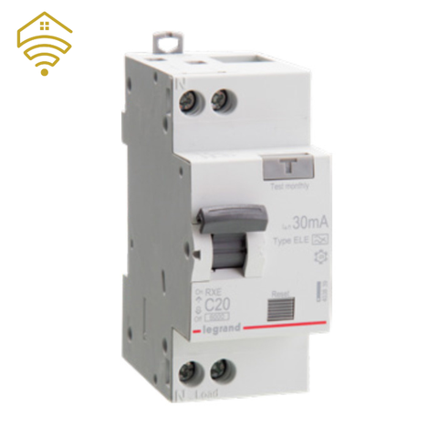Cầu dao chống dòng rò và quá tải Legrand RCBO 1P+N 6kA, C curve RXE 403842
