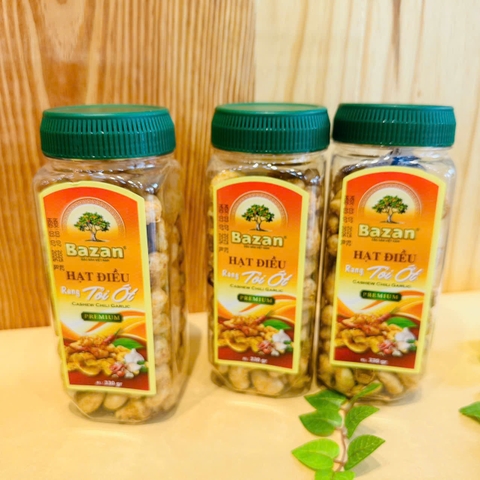 Hạt điều vị tỏi ớt hộp 330g - Bazan