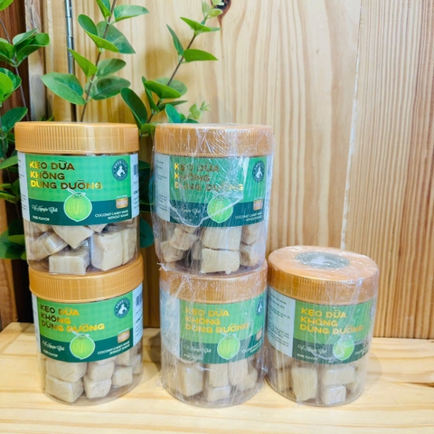 Kẹo dừa không đường nguyên chất 400gr - cocofarm