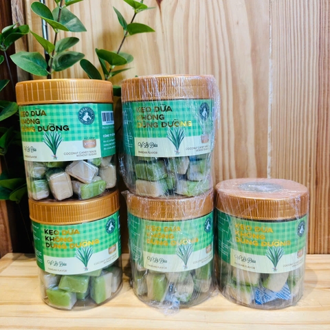 Kẹo dừa không đường lá dứa 400gr - cocofarm