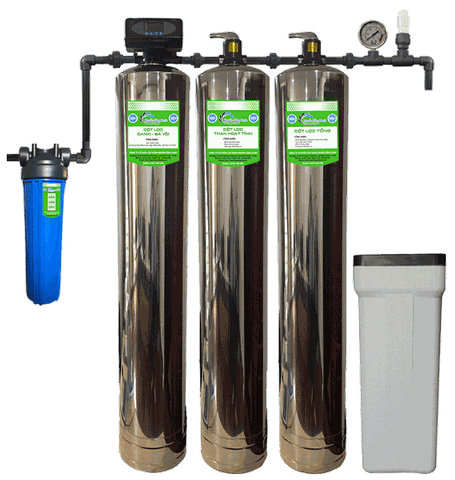 Hệ thống lọc tổng sinh hoạt 3 cột inox NSX-MAI3-1