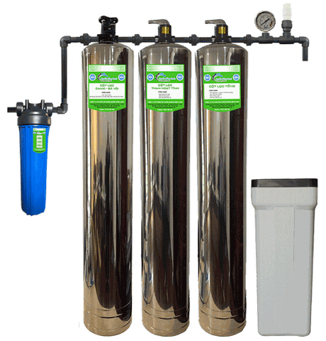 Hệ thống lọc tổng sinh hoạt 3 cột inox NSX-MI3-2