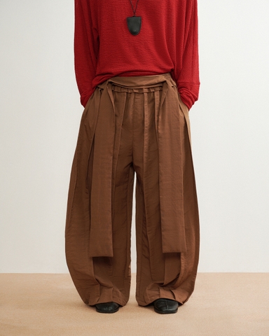 Harago Pleats Pants Brown