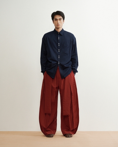 Harago Pleats Pants Red