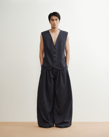 Raindrop Pants Navy Stripe