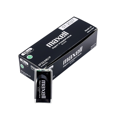 Pin Vuông 9V MAXELL Super Power ACE 6F22 Vỏ Kim Loại, Bền Bỉ, Không Chảy Nước - Hàng Chính Hãng