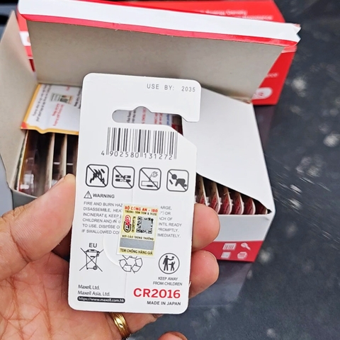 Pin Cúc Áo MAXELL CR2016 (Vỉ 1 viên) Lithium 3V Cao Cấp Made In JAPAN - Hàng Chính Hãng