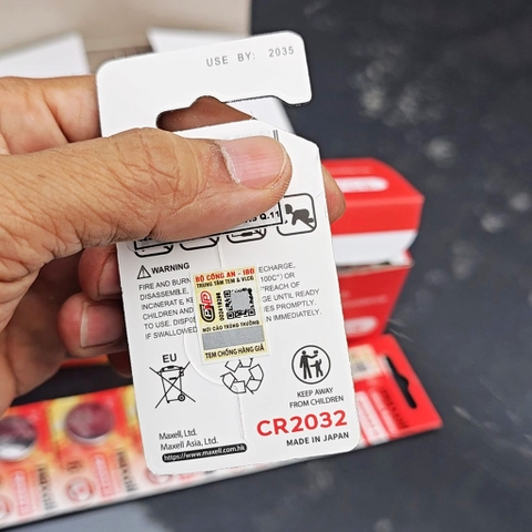 Pin Cúc Áo MAXELL CR2032 (Vỉ 1 viên) Lithium 3V Cao Cấp Made In JAPAN - Hàng Chính Hãng