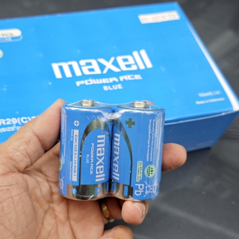 Pin Đại R20P MAXELL Super Power ACE Vỏ Kim Loại, Bền Bỉ, Không Chảy Nước - Hàng Chính Hãng