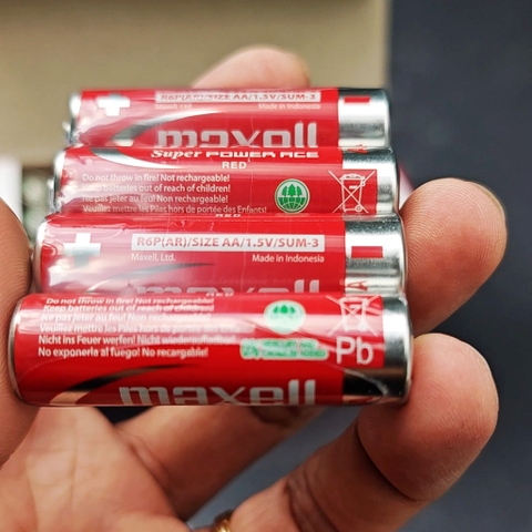 Pin Tiểu AA MAXELL Super Power ACE Vỏ Kim Loại, Bền Bỉ, Không Chảy Nước - Hàng Chính Hãng