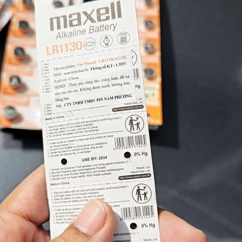 Pin Đồng Hồ Maxell LR41(AG3) Alkaline Cao Cấp 1.5V - Hàng Chính Hãng