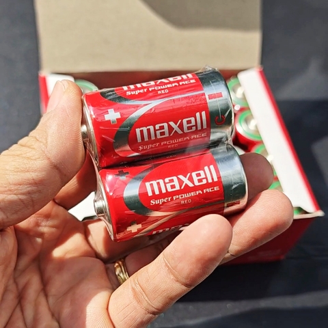 Pin Trung R14P MAXELL Super Power ACE Vỏ Kim Loại, Bền Bỉ, Không Chảy Nước - Hàng Chính Hãng