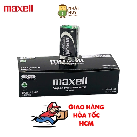 Pin Vuông 9V MAXELL Super Power ACE 6F22 Vỏ Kim Loại, Bền Bỉ, Không Chảy Nước - Hàng Chính Hãng
