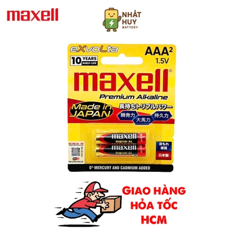 Pin AAA Maxell Exvolta Premium Alkaline LR03 Cao Cấp Vỉ 2 Viên - Hàng Chính Hãng (Made In JAPAN)