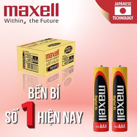 Pin AAA Maxell Exvolta Premium Alkaline LR03 Cao Cấp Vỉ 2 Viên - Hàng Chính Hãng (Made In JAPAN)