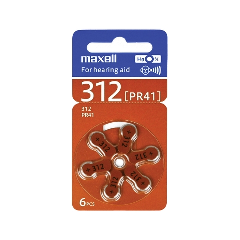 Pin Máy Trợ Thính MAXELL PR41 (312), PR44 (675), PR48 (13), PR536 (10)  Vỉ 6 Viên Hàng Chính Hãng