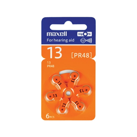 Pin Máy Trợ Thính MAXELL PR41 (312), PR44 (675), PR48 (13), PR536 (10)  Vỉ 6 Viên Hàng Chính Hãng