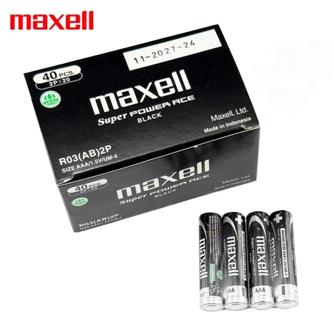 Pin Đũa AAA MAXELL Super Power ACE Vỏ Kim Loại, Bền Bỉ, Không Chảy Nước - Hàng Chính Hãng