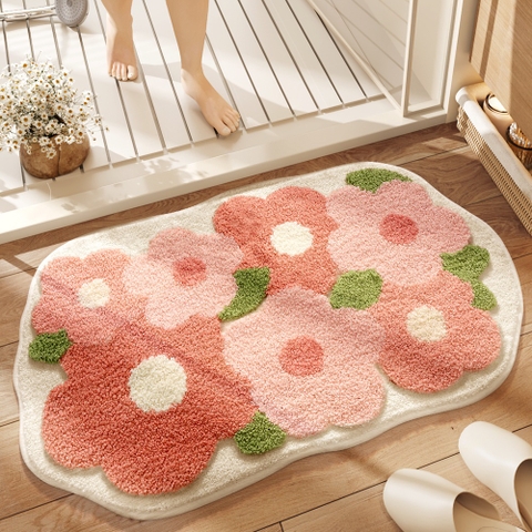 Thảm chùi chân họa tiết hoa hồng phấn – TCCC28