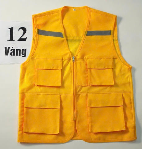 Áo gile bảo hộ phản quang màu vàng