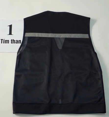 Áo gile bảo hộ phản quang màu tím than