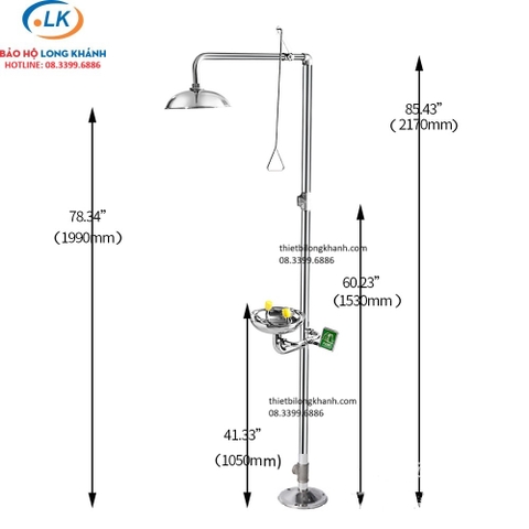 Bồn rửa mắt kết hợp tắm khẩn cấp có chân đạp