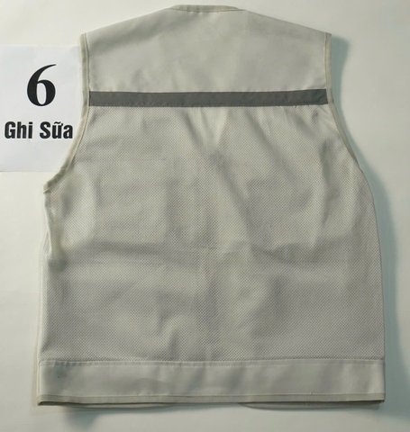 Áo gile bảo hộ phản quang màu ghi sữa