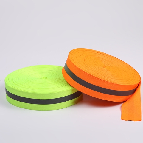 Dây vải phản quang xanh sọc ghi bản 5cm