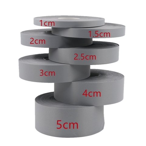 Dây vải phản quang màu ghi bản 2,5cm