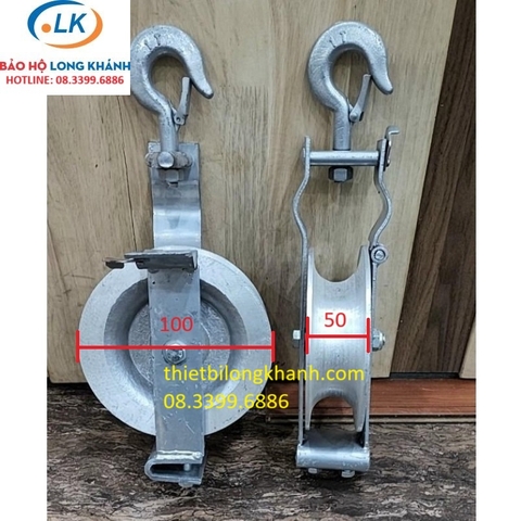 Puly nhôm kéo dây điện đường kính 100 x 50mm