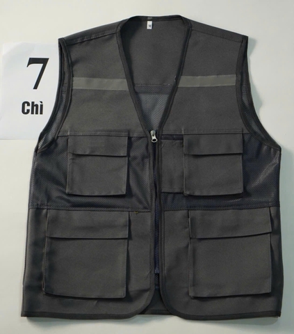 Áo gile bảo hộ phản quang màu chì