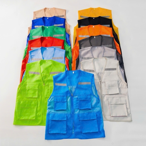 Áo gile bảo hộ phản quang màu tím than