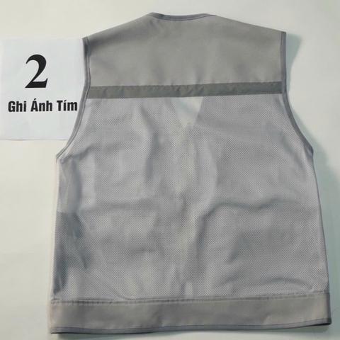 Áo gile bảo hộ phản quang màu ghi ánh tím