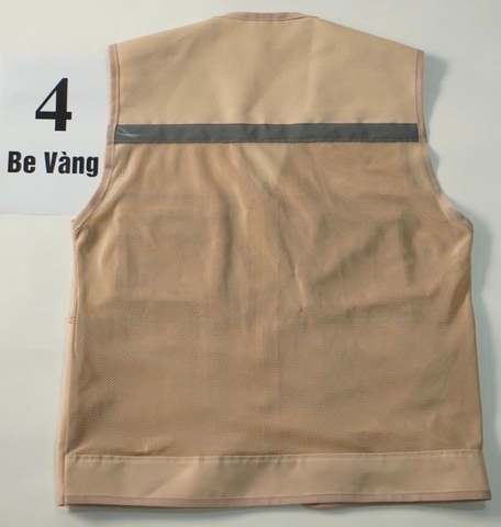 Áo gile bảo hộ phản quang màu be vàng