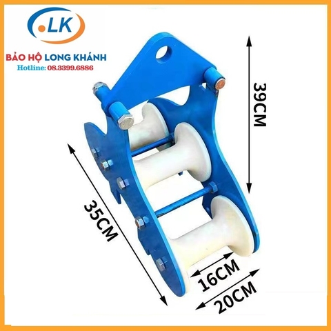 Con lăn kéo cáp 3 bánh nhựa