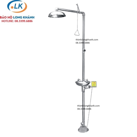 Bồn rửa mắt kết hợp tắm khẩn cấp có chân đạp