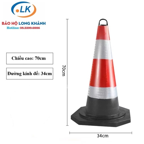 Cọc tiêu cao su chiều cao 70cm