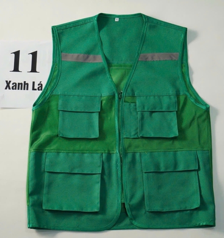 Áo gile bảo hộ phản quang màu xanh lá