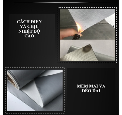Bạt silicone chịu nhiệt chống cháy độ dày 0.45mm