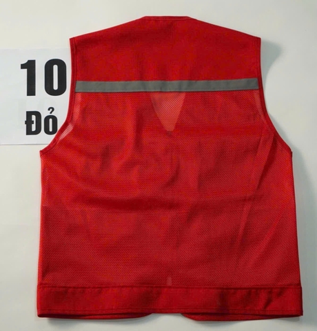 Áo gile bảo hộ phản quang màu đỏ