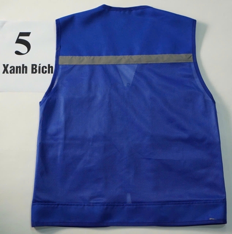 Áo gile bảo hộ phản quang màu xanh bích