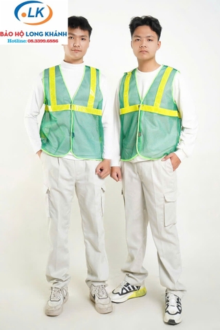 Áo lưới phản quang màu xanh môi trường