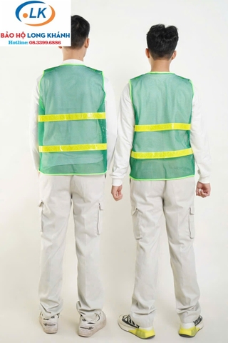 Áo lưới phản quang màu xanh môi trường