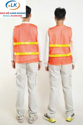 Áo lưới phản quang màu da cam